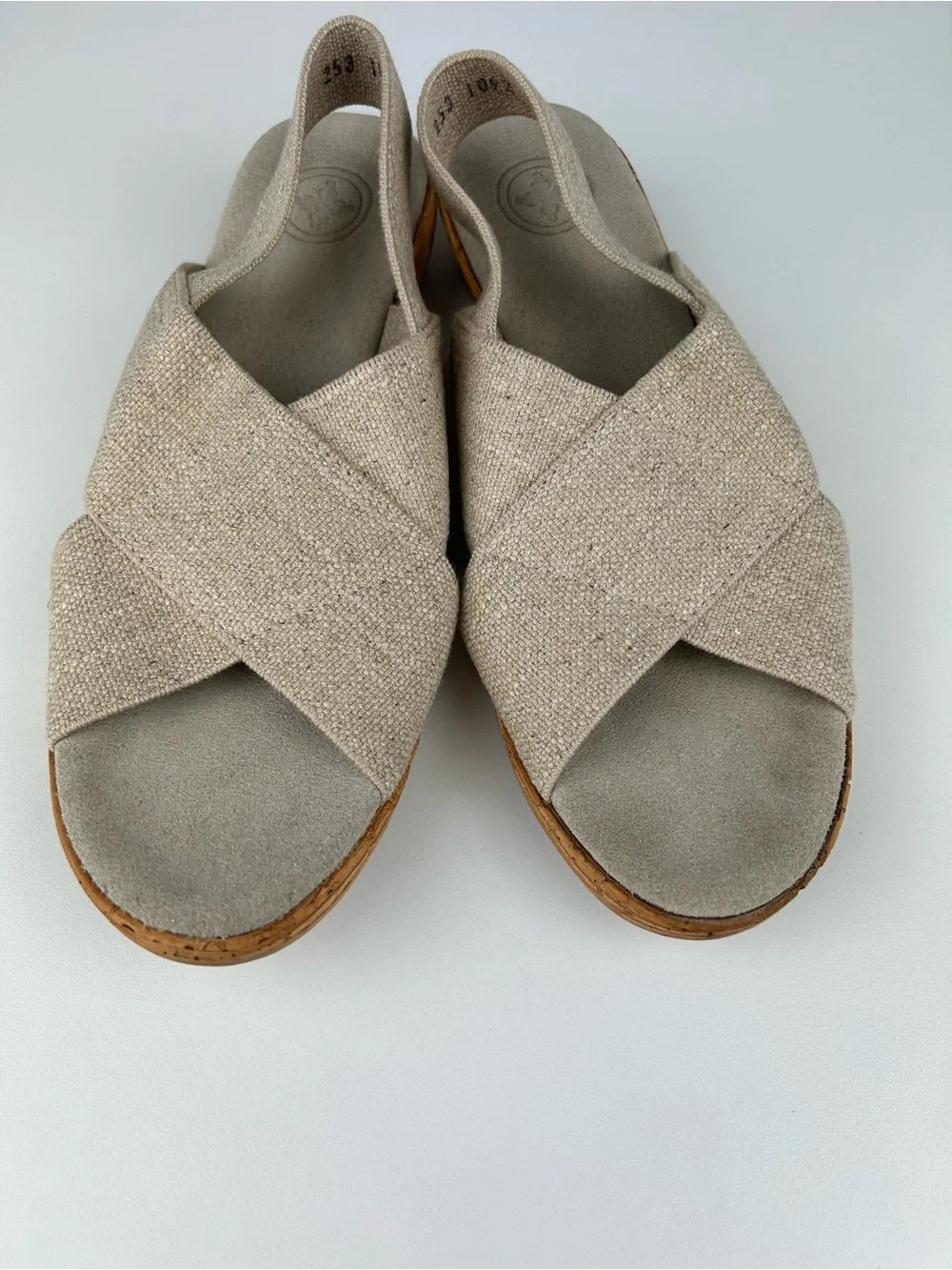 CHARLESTON SHOE COMPANY  Atlantic Linen Women’s Slingback Wedge Sandal